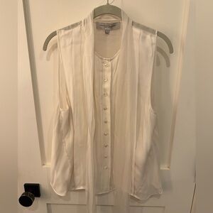 Carolina Herrera ivory Button-Down Blouse with bow tie